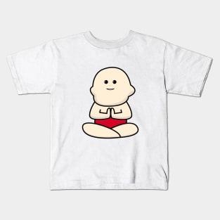 International yoga day with cute baby character Kids T-Shirt